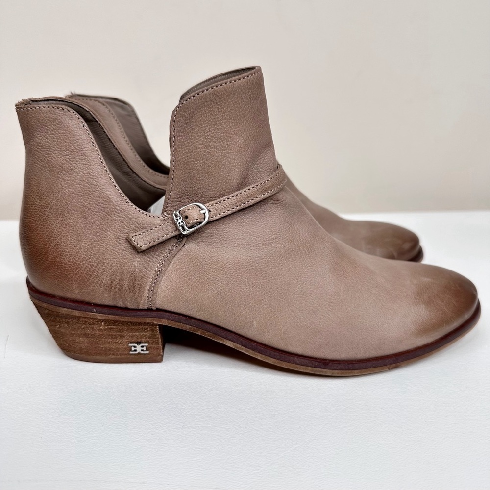 Sam Edelman Palmer Leather Cut-Out Ankle Boots Tan SZ 7.5 - Picture 5 of 15
